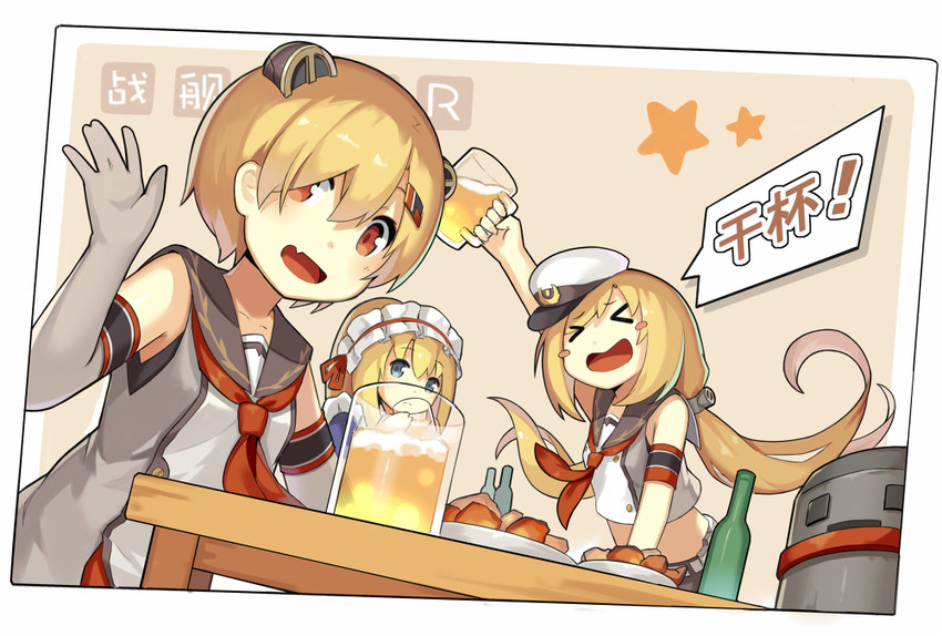 graf spee, admiral scheer, and deutschland (warship girls r) drawn by lino-lin