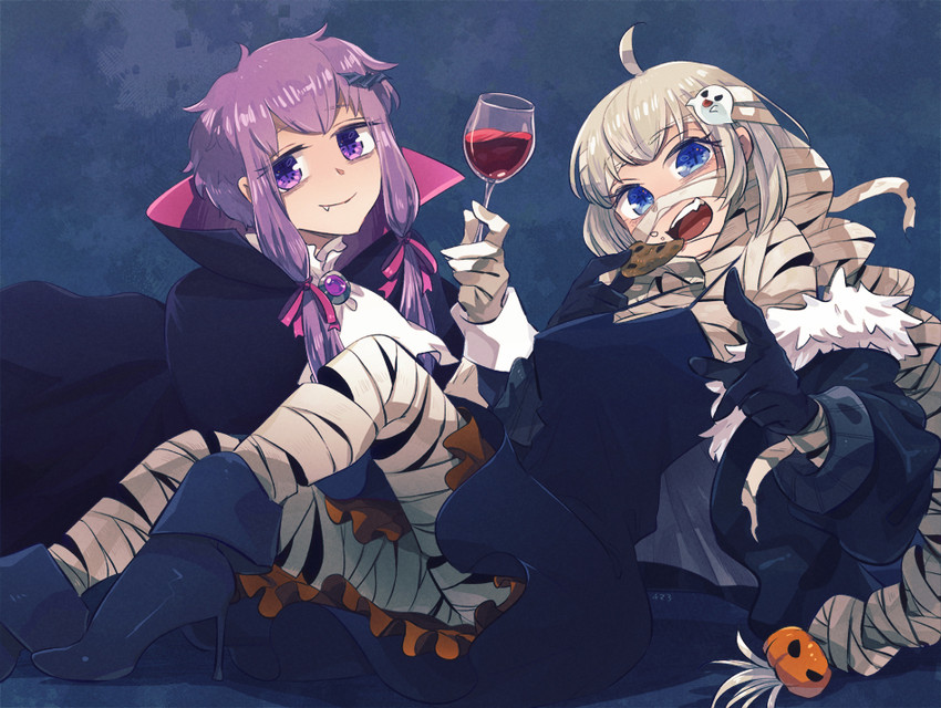 yuzuki yukari and kizuna akari (vocaloid and 1 more) drawn by yozumi_(caballero_423)