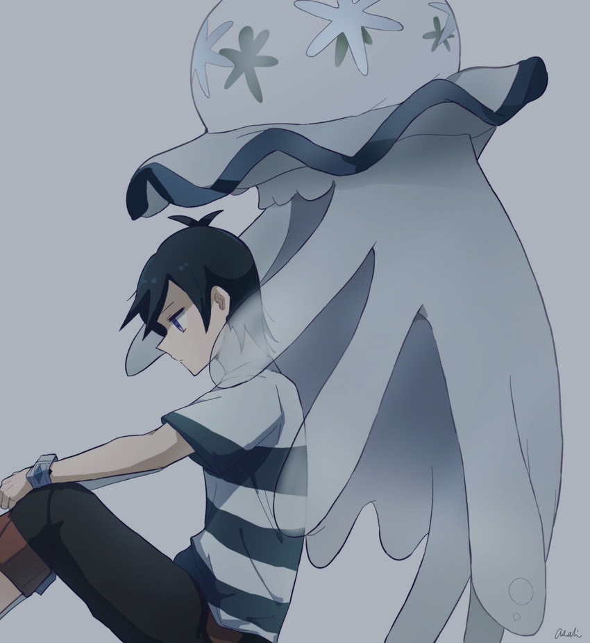 elio and nihilego (pokemon and 1 more) drawn by tere_asahi