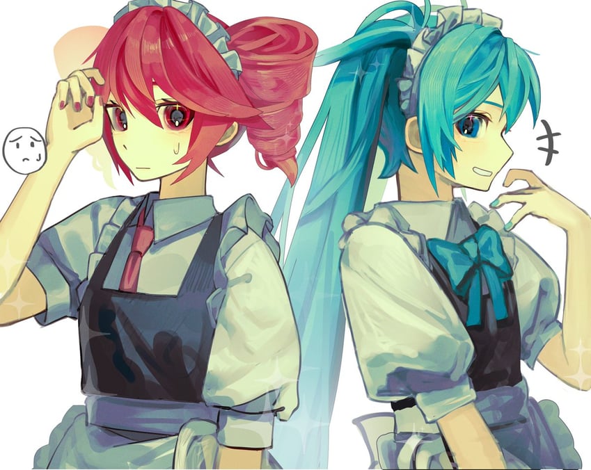 hatsune miku and kasane teto (vocaloid and 1 more) drawn by oyattsu_(akumanomi0611)