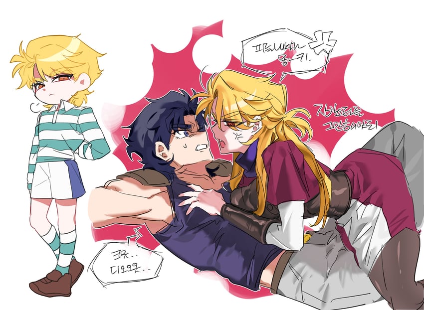 dio brando and jonathan joestar (jojo no kimyou na bouken and 1 more) drawn by 0wryyy