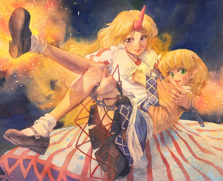 mizuhashi parsee and hoshiguma yuugi (touhou) drawn by misawa_hiroshi