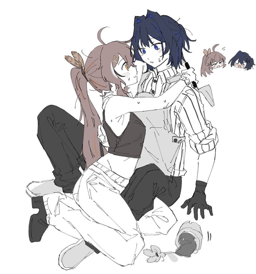 ouro kronii and nanashi mumei (hololive and 1 more) drawn by canvas0911