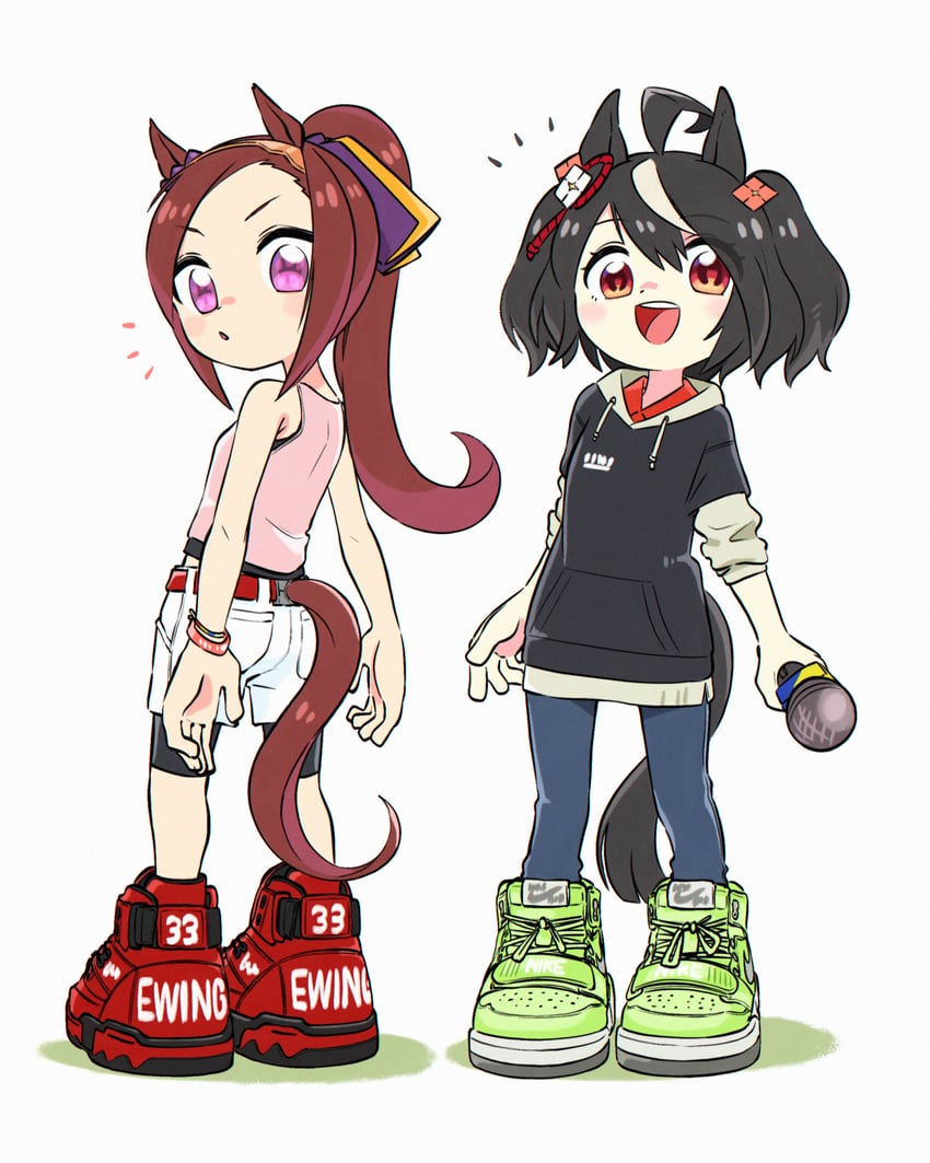 kitasan black and sakura bakushin o (umamusume) drawn by appleq