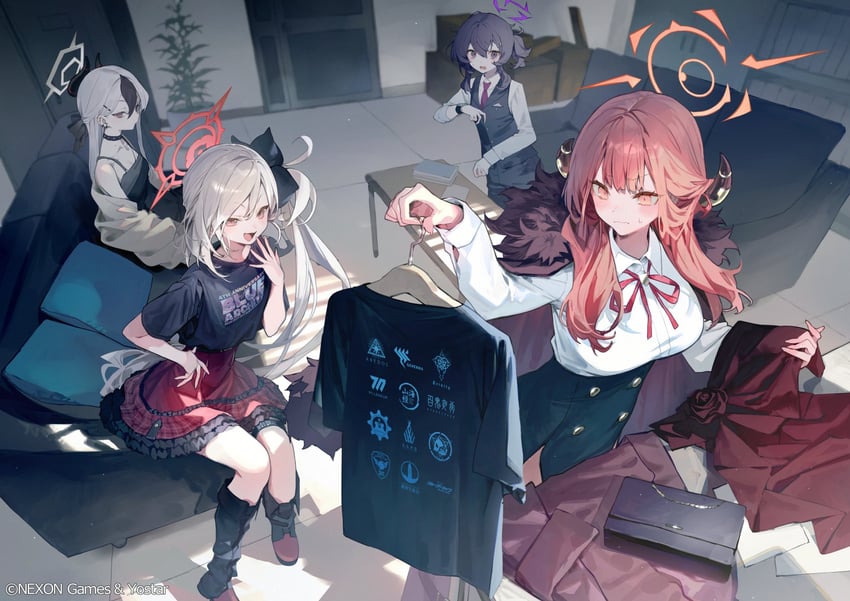 kayoko, aru, mutsuki, and haruka (blue archive) drawn by bukurote