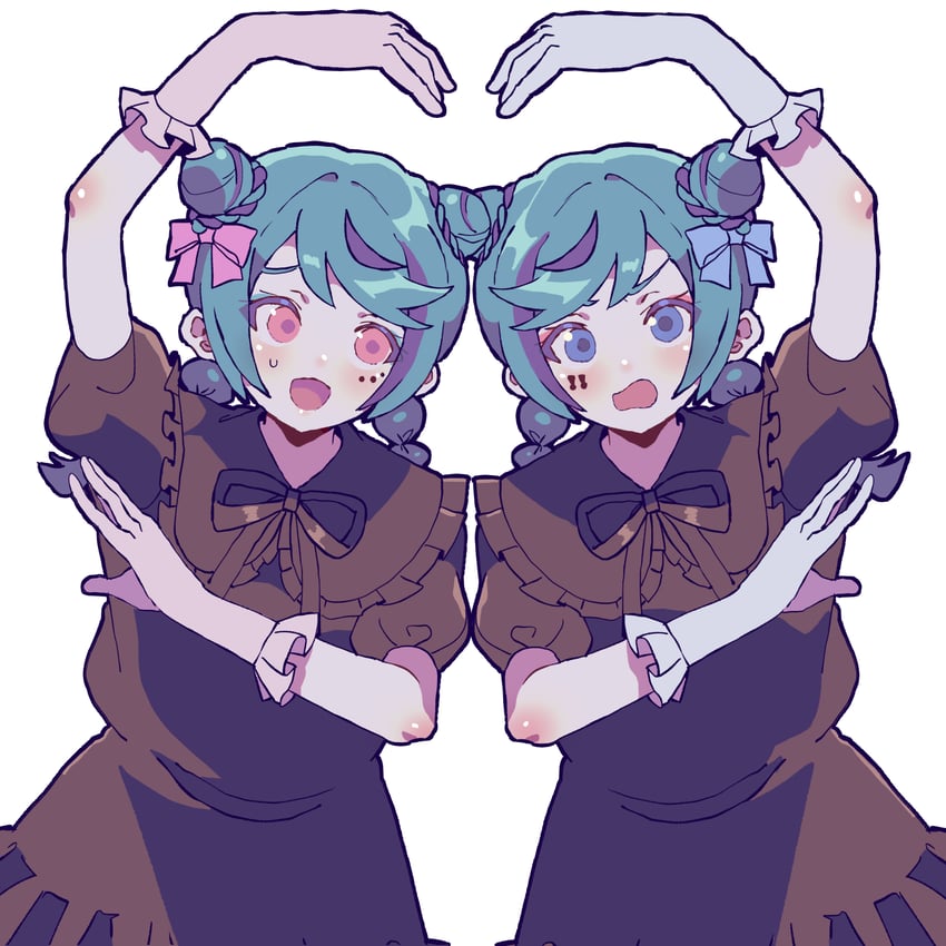 akine nami and akine emi (15 shoujo) drawn by tsujii_luki
