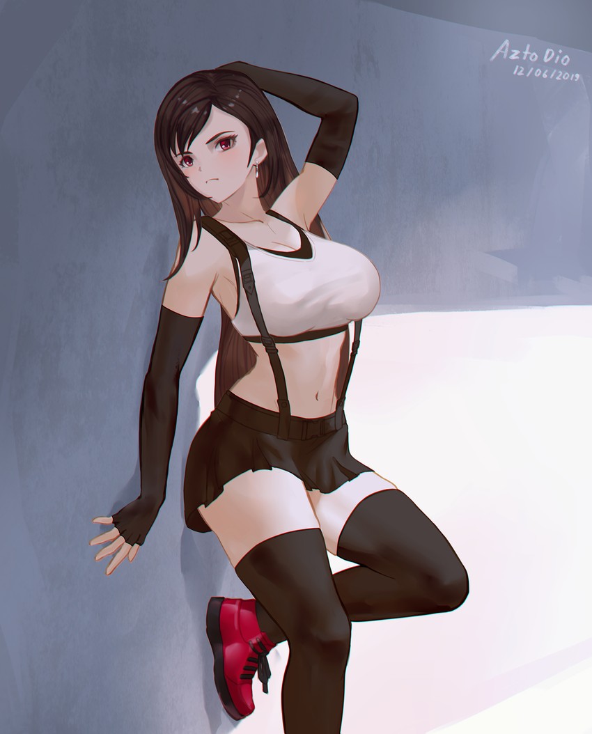tifa lockhart (final fantasy and 2 more) drawn by aztodio