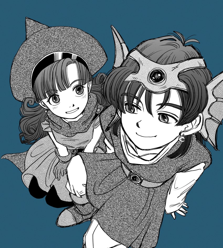 alena and hero (dragon quest and 1 more) drawn by okita_(sukult_4)