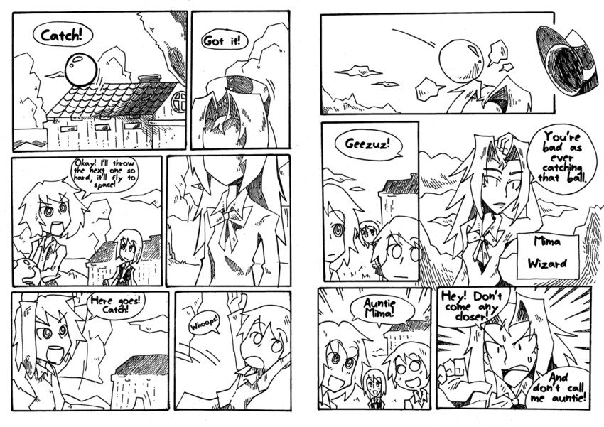 lunasa prismriver, merlin prismriver, lyrica prismriver, and mima (touhou) drawn by setz