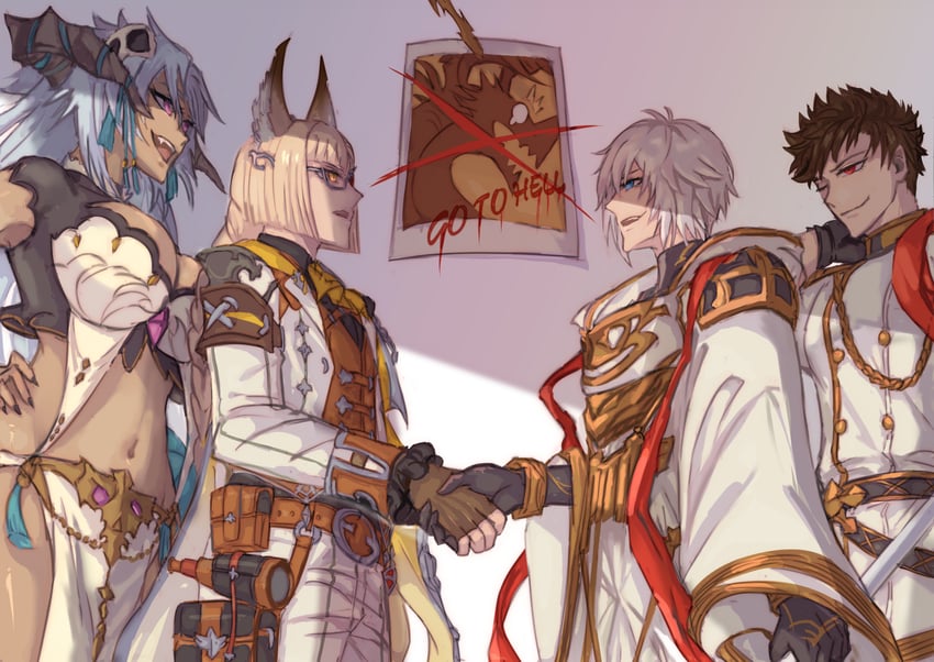 belial, fediel, lucilius, lu woh, and bahamut (granblue fantasy) drawn by sw21159502