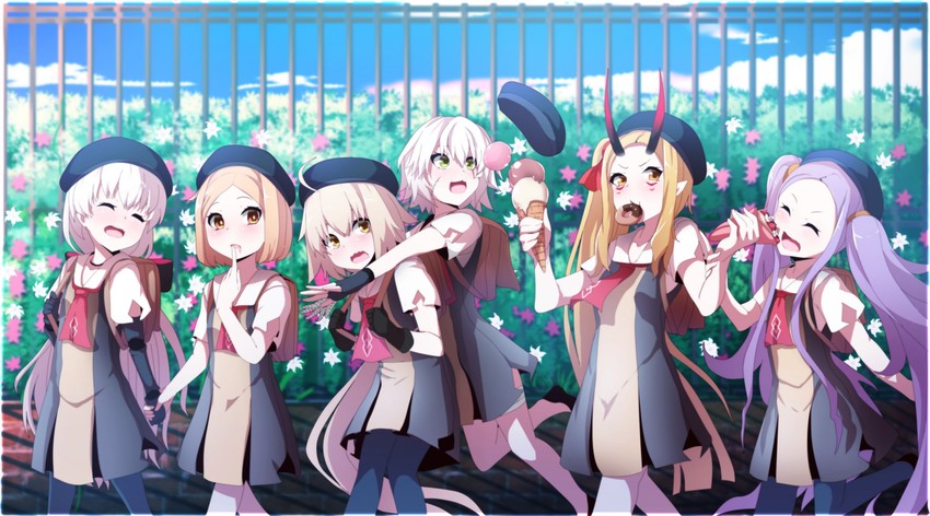 jack the ripper, ibaraki douji, jeanne d'arc alter santa lily, nursery rhyme, paul bunyan, and 1 more (fate and 2 more) drawn by wada_kazu