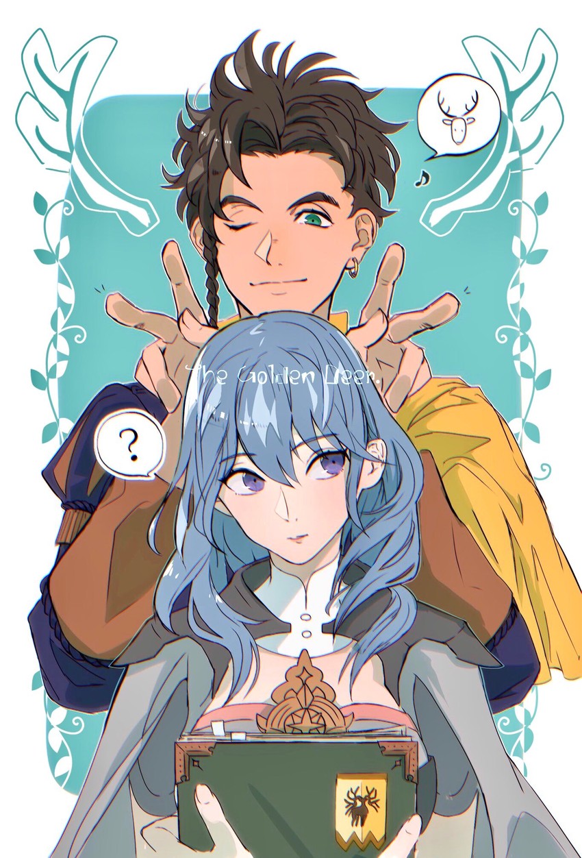 female byleth and claude von riegan (fire emblem and 1 more) drawn by bynomeans