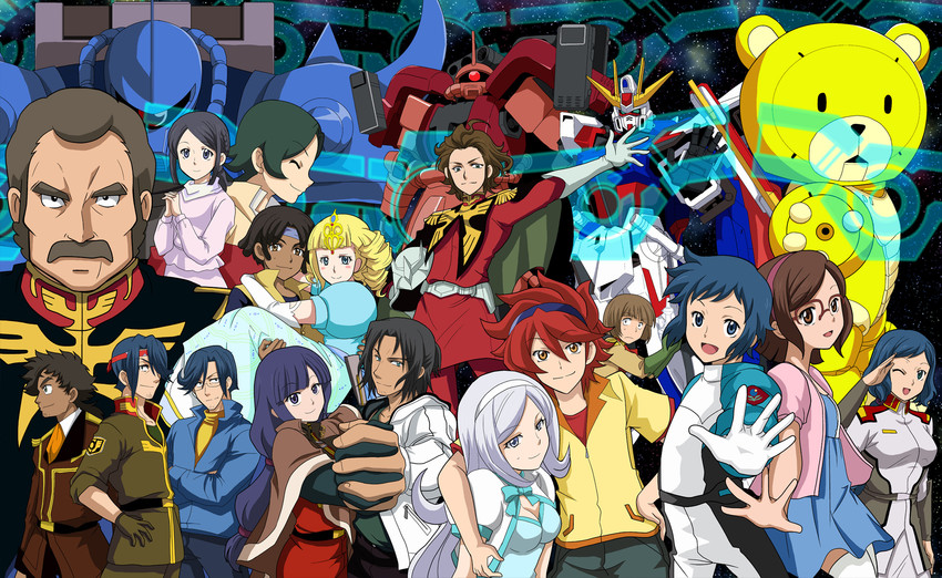 char aznable, iori rinko, kira yamato, aila jyrkiainen, heero yuy, and 29 more (gundam and 8 more) drawn by jimauso