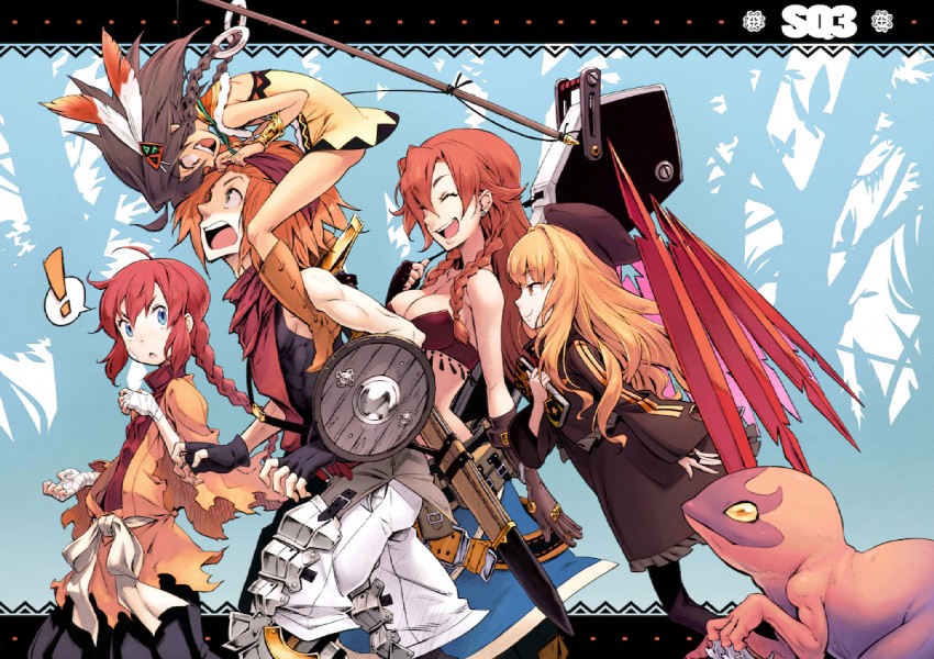 monk, zodiac, zodiac 4, monk 4, ballista, and 6 more (sekaiju no meikyuu and 1 more) drawn by qni