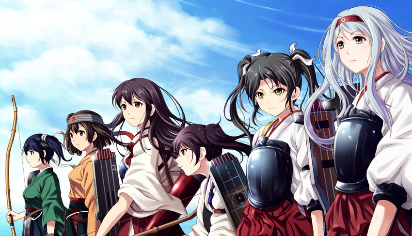 kaga, akagi, zuikaku, shoukaku, souryuu, and 3 more (kantai collection) drawn by shian_(my_lonly_life.)