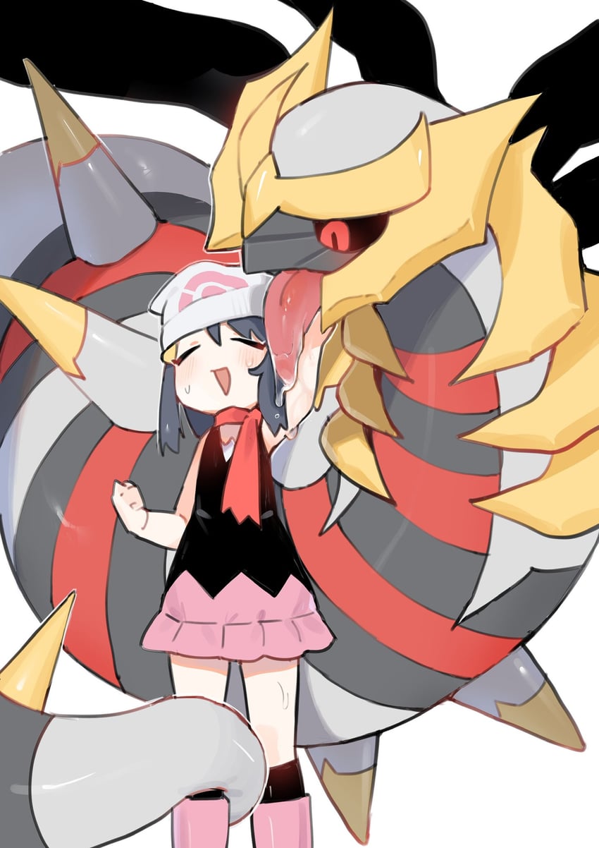 dawn and giratina (pokemon and 1 more) drawn by hufy