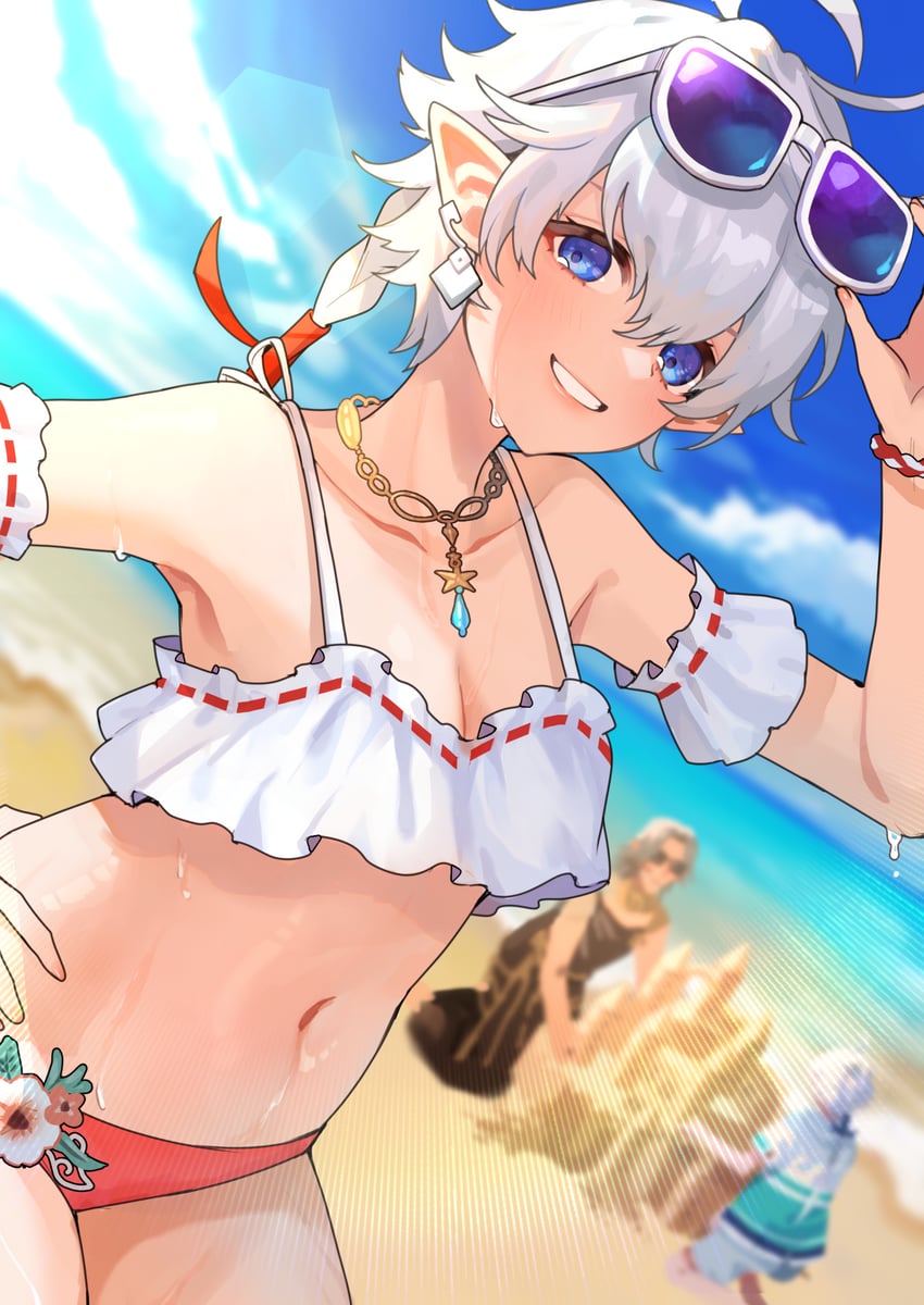 alisaie leveilleur, alphinaud leveilleur, and urianger augurelt (final fantasy and 1 more) drawn by 13_(spice!!)