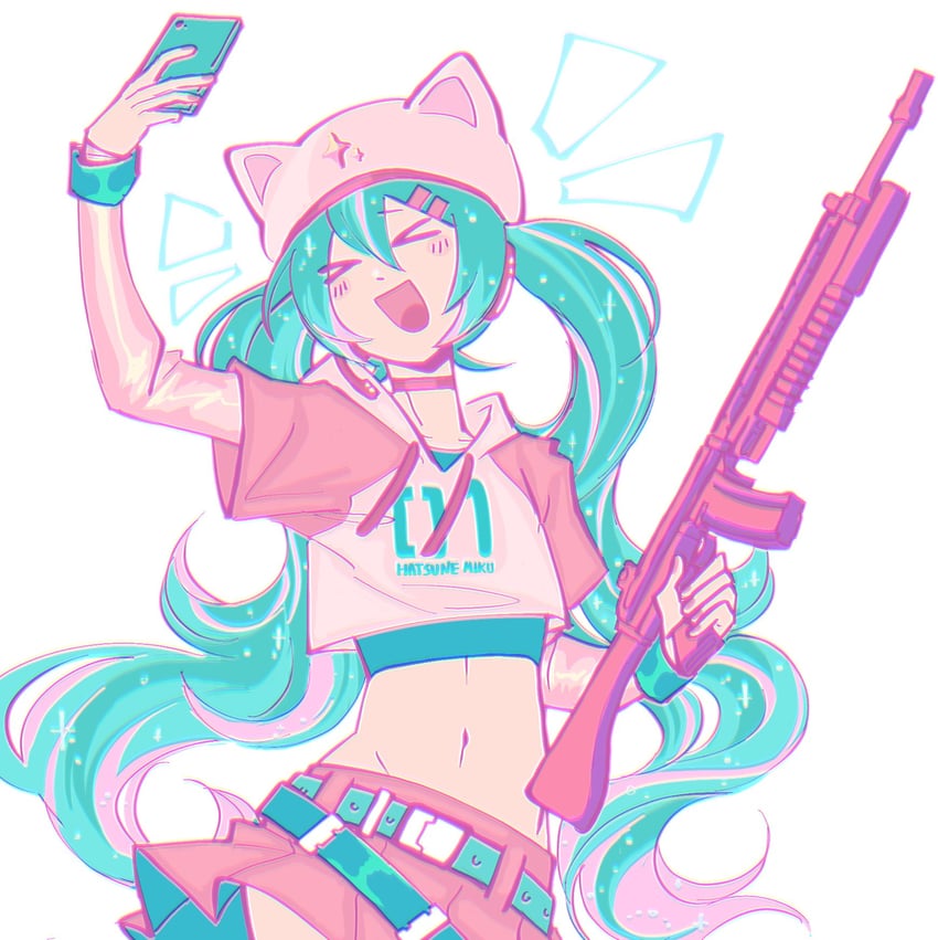 hatsune miku and neko hatsune miku (vocaloid and 1 more) drawn by danciingcosmos