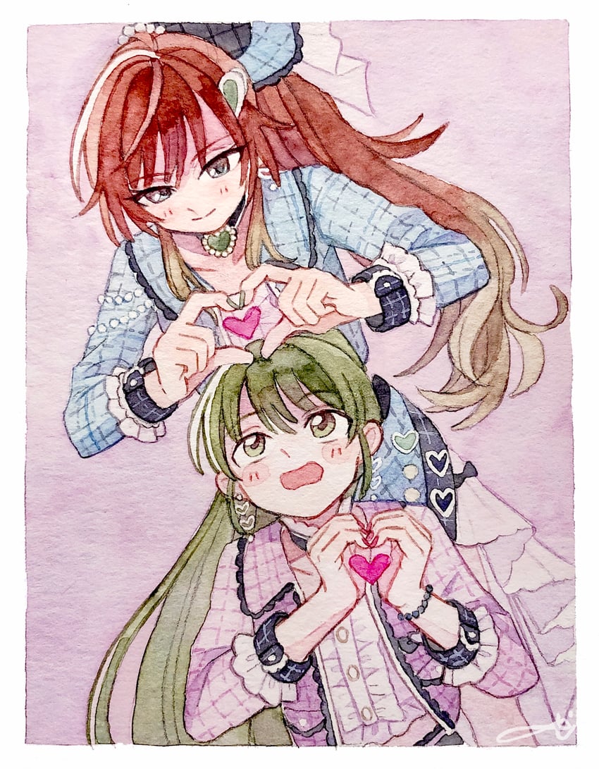 nanakusa nichika and aketa mikoto (idolmaster and 1 more) drawn by sisyamo_sakana