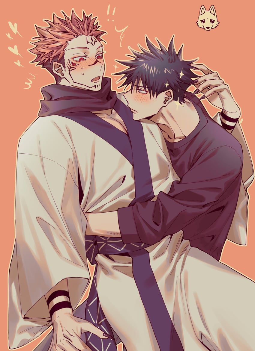 fushiguro megumi and ryoumen sukuna (jujutsu kaisen) drawn by azukiharuta_ju