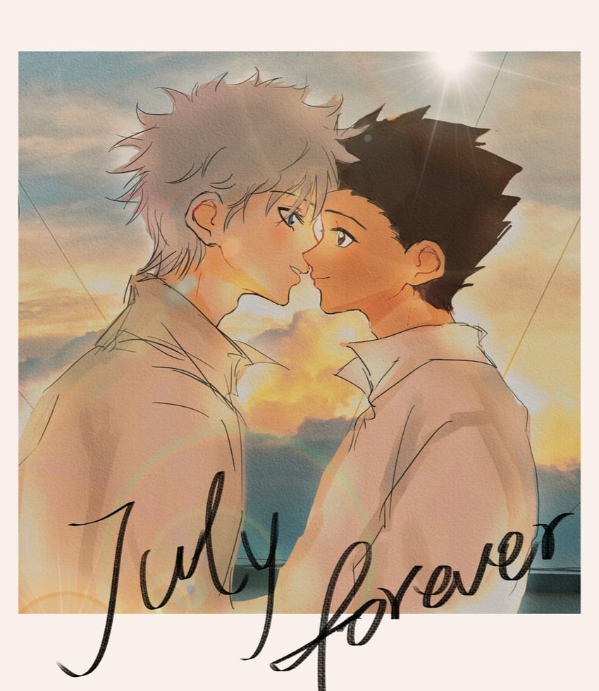 killua zoldyck and gon freecss (hunter x hunter) drawn by aroads_m