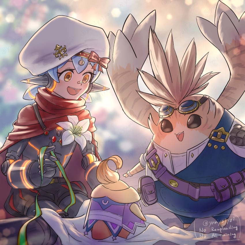 poppi, tora, and poppi alpha (xenoblade chronicles and 1 more) drawn by yumiyoiyoi
