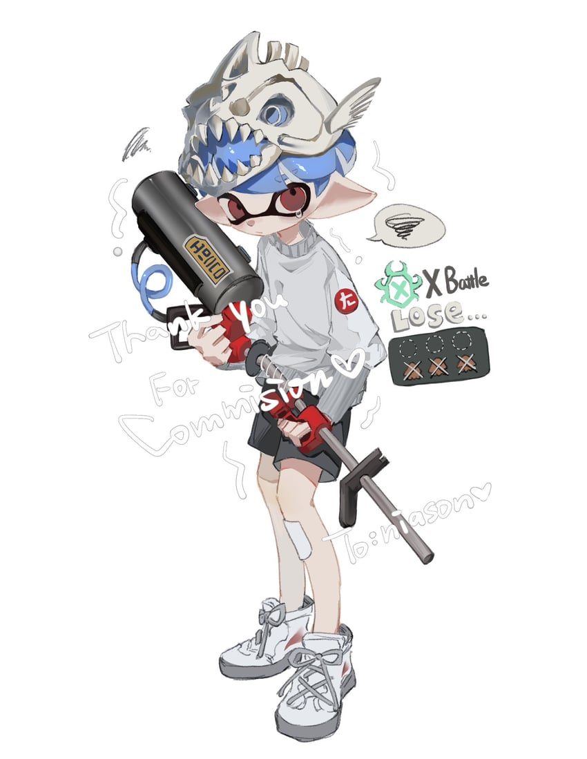 inkling player character and inkling boy (splatoon and 1 more) drawn by ranaharia_neko