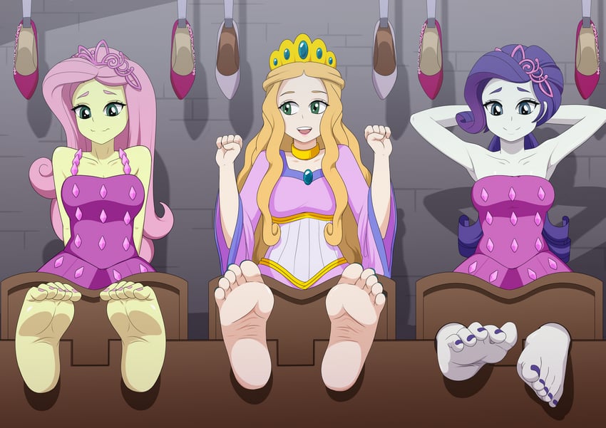 fluttershy, rarity, and ilene (pokemon and 5 more) drawn by confettish