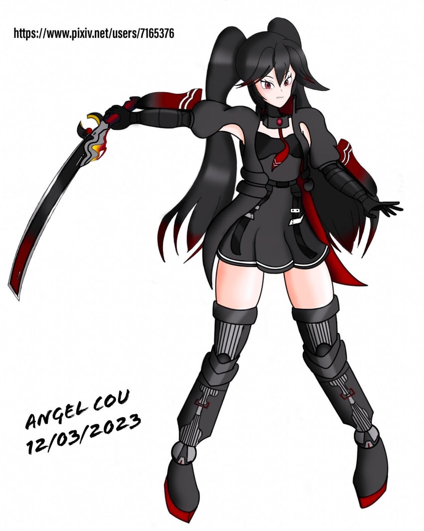 lucia and lucia: plume (punishing: gray raven) drawn by angel_cou