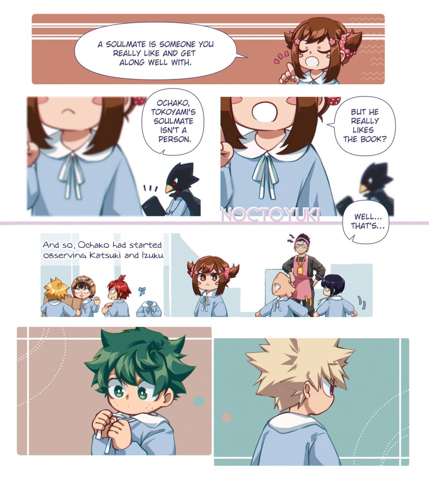 midoriya izuku, uraraka ochaco, bakugou katsuki, jiro kyoka, hagakure toru, and 6 more (boku no hero academia) drawn by yuki_(noctoyuki)