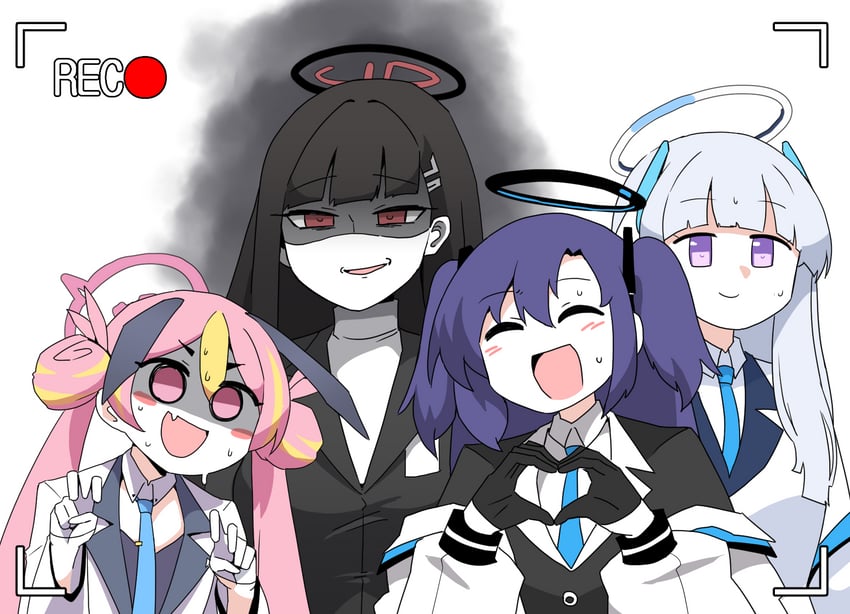 yuuka, rio, noa, and koyuki (blue archive) drawn by mannungei