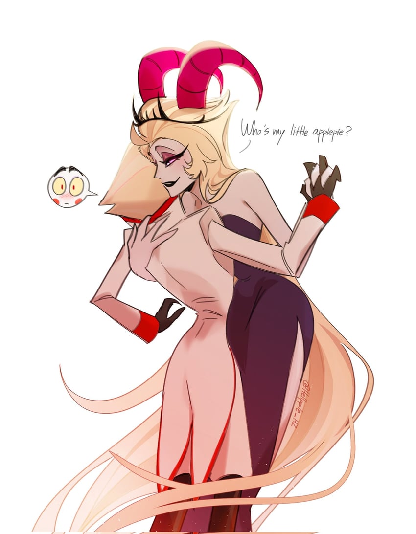 lucifer morningstar and lilith (hazbin hotel) drawn by hellpple_hz