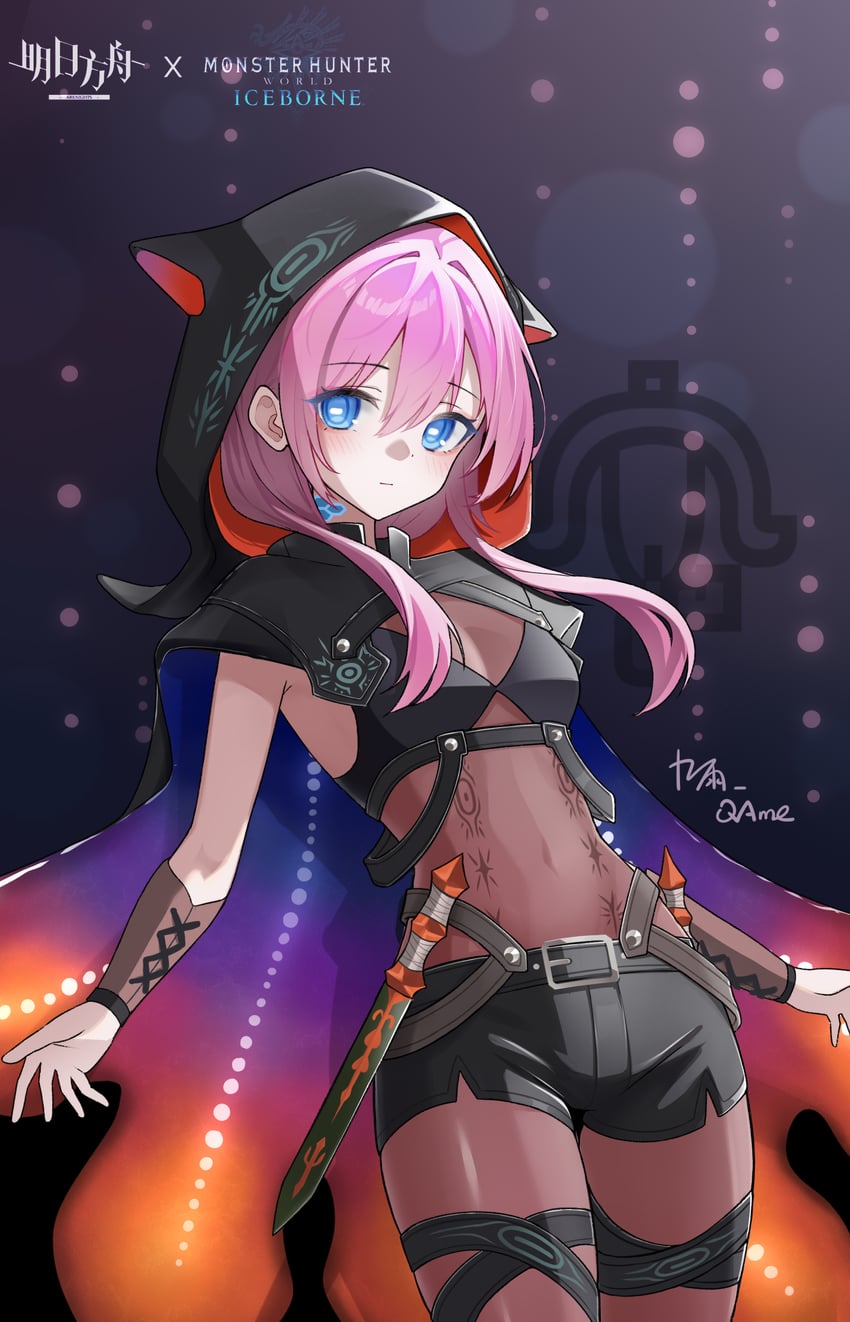 blue poison (arknights and 3 more) drawn by jiuyu_qame