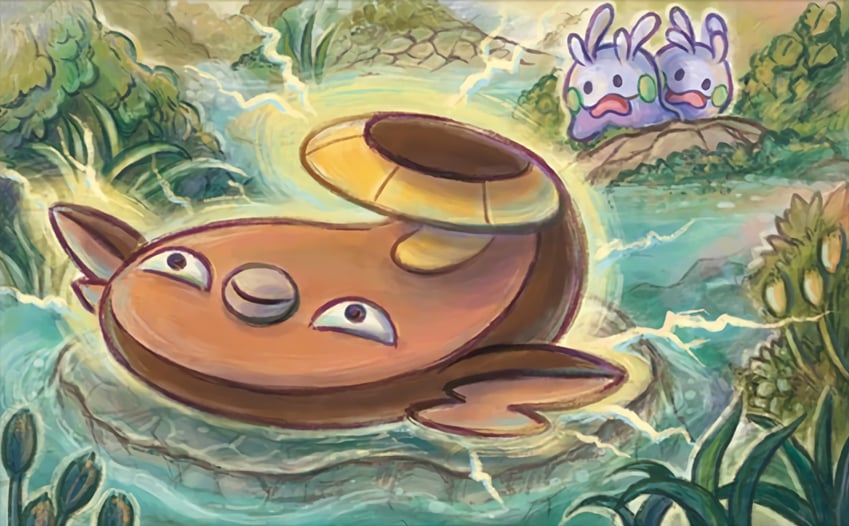 goomy and stunfisk (pokemon and 1 more) drawn by sowsow