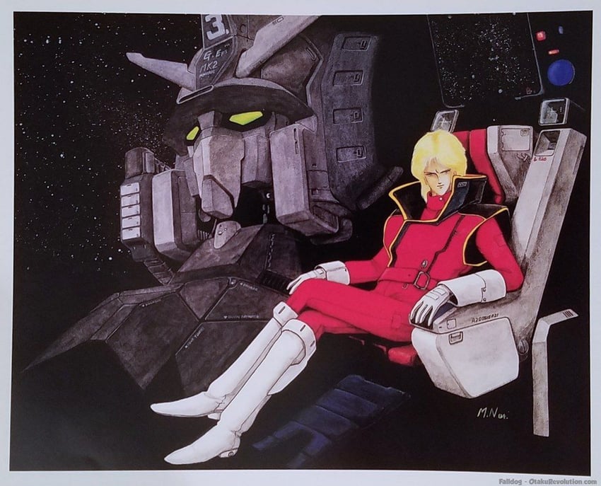 char aznable and gundam mk ii (gundam and 1 more) drawn by nagano_mamoru