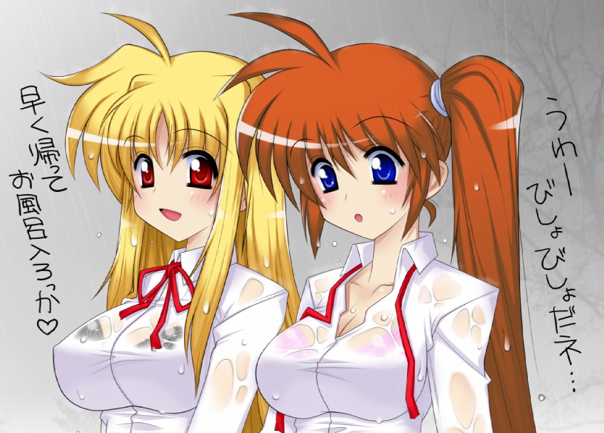 fate testarossa and takamachi nanoha (lyrical nanoha and 1 more) drawn by zeroero1