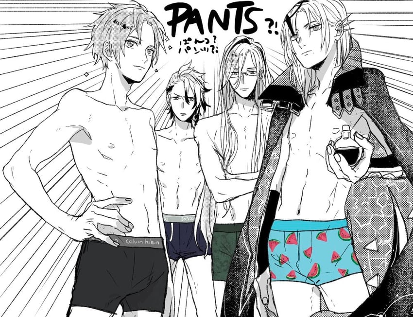 regis altare, axel syrios, magni dezmond, and noir vesper (holostars and 1 more) drawn by yoshizuka_mayako