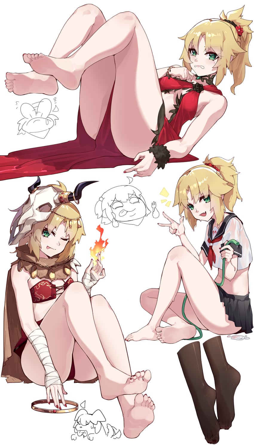 fujimaru ritsuka and mordred (fate and 1 more) drawn by feibai