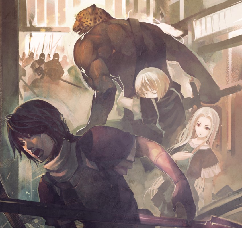 guin, linda, istvan, and remus (guin saga) drawn by aikura_chihiro