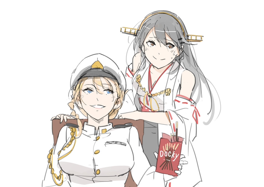 haruna and female admiral (kantai collection) drawn by sakura_sora