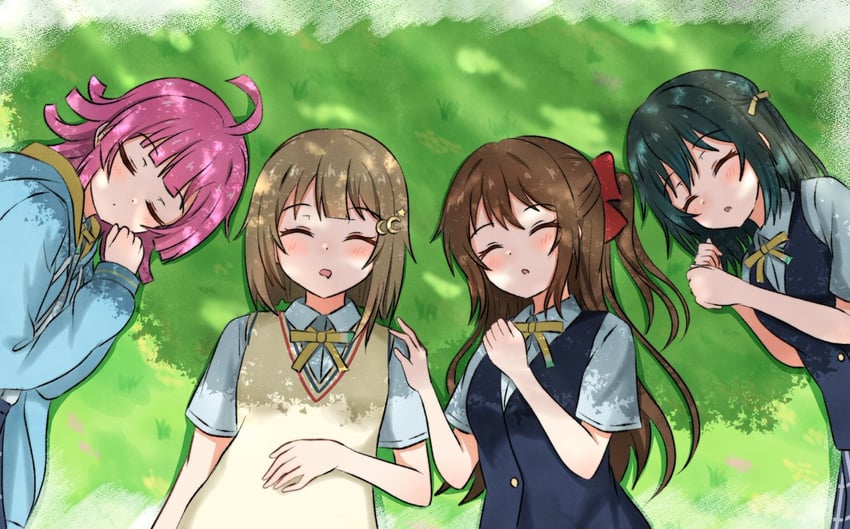 osaka shizuku, tennoji rina, nakasu kasumi, and mifune shioriko (love live! and 1 more) drawn by katanashi_(ktnsh_popu)