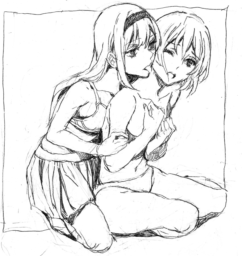 akemi homura and miki sayaka (mahou shoujo madoka magica) drawn by nobita_(makoto7060355)