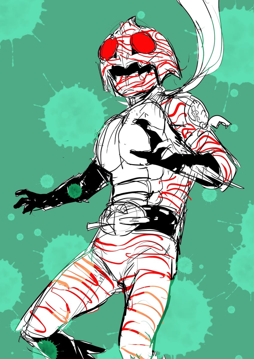 kamen rider amazon (kamen rider and 1 more) drawn by kuppipi_ramutarou