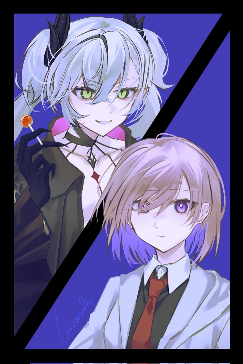 mash kyrielight and lilith (fate and 1 more) drawn by lemonxi