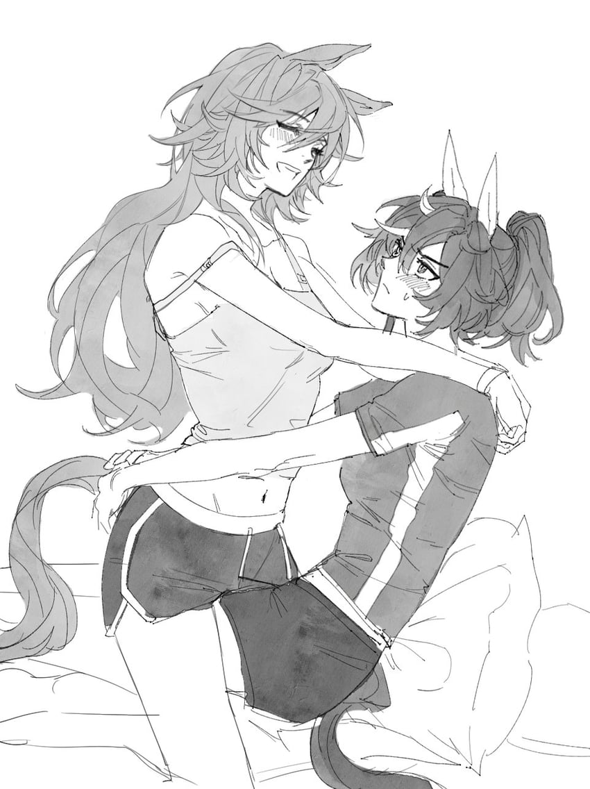 mr. c.b. and katsuragi ace (umamusume) drawn by saibeo_tomato