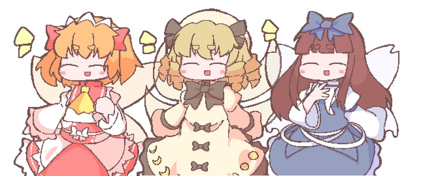 star sapphire, luna child, and sunny milk (touhou) drawn by zenerat