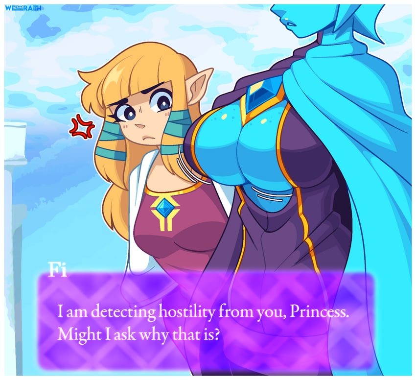princess zelda and fi (the legend of zelda and 1 more) drawn by welwraith