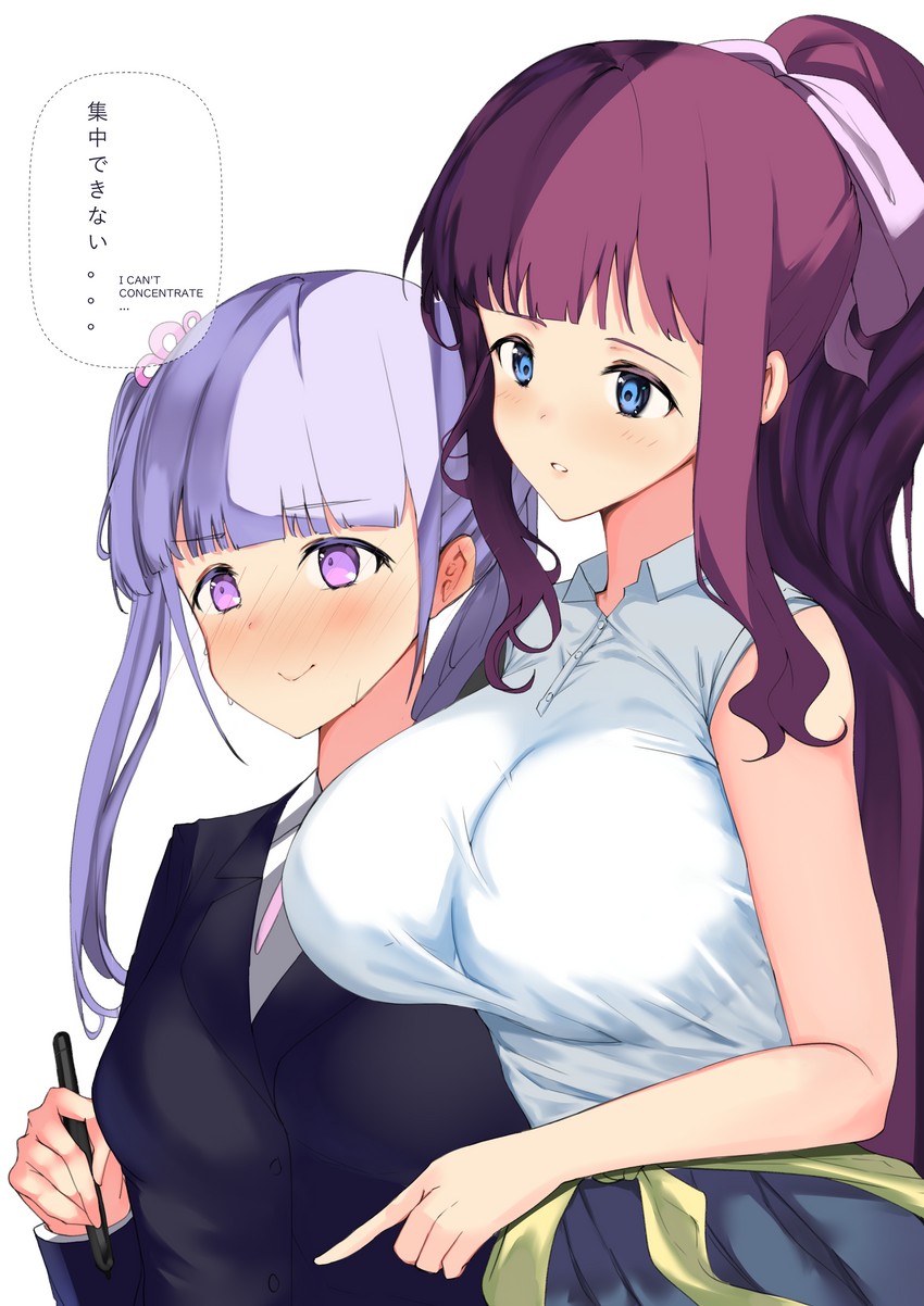 suzukaze aoba and takimoto hifumi (new game!) drawn by dinsoreprong64