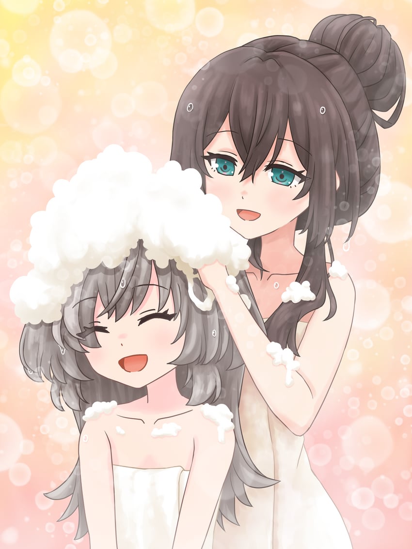 sasaki ran and serizawa chikaru (assault lily) drawn by funoki