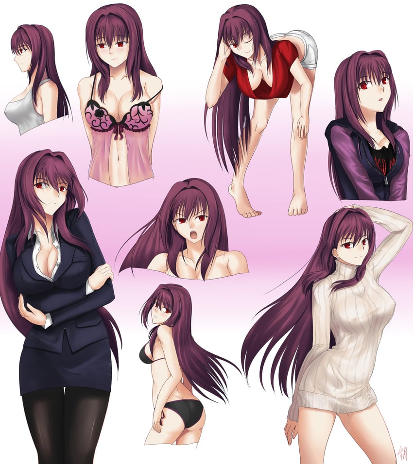 scathach (fate and 1 more) drawn by akatsuki_(mp31097)
